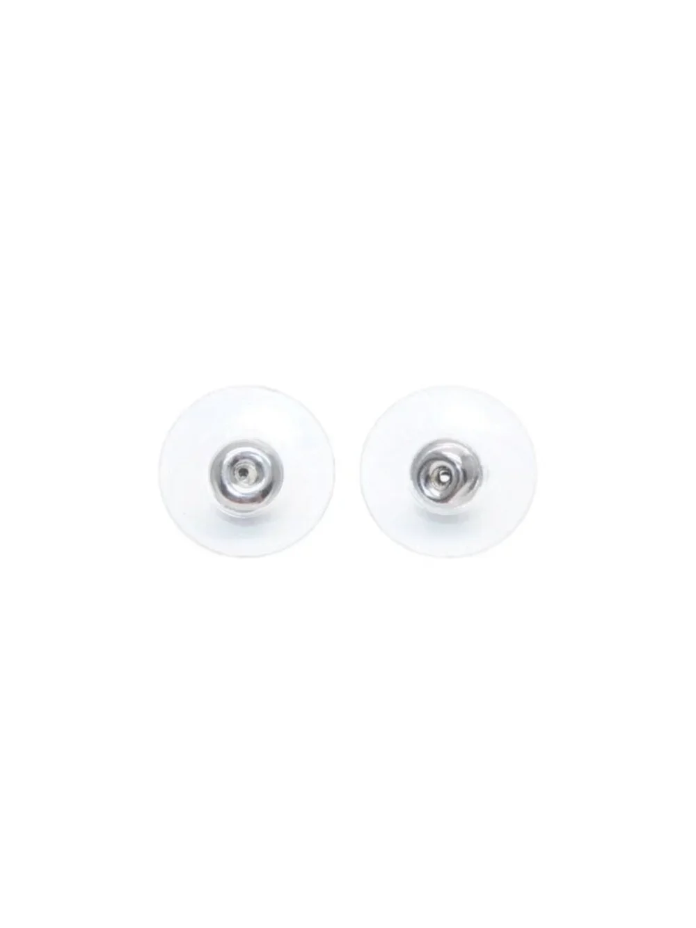 Chanel Earrings CC Logo Mini Orange Silver 04 One Side CC